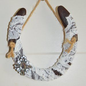 Vintage Bridal Lace Lucky Horseshoe